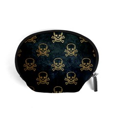 Golden Glitter Skeleton Gothic Accessory Pouch (small) by HermanTelo