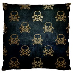 Golden Glitter Skeleton Gothic Standard Flano Cushion Case (two Sides)