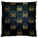 Golden Glitter Skeleton Gothic Standard Flano Cushion Case (Two Sides) Back