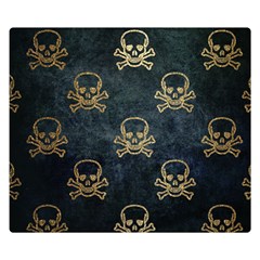 Golden Glitter Skeleton Gothic Double Sided Flano Blanket (small) 