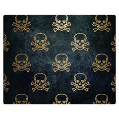 Golden Glitter Skeleton Gothic Double Sided Flano Blanket (medium) 