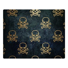 Golden Glitter Skeleton Gothic Double Sided Flano Blanket (large) 