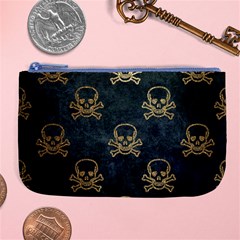 Golden Glitter Skeleton Gothic Large Coin Purse by HermanTelo