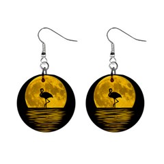 Moon Reflection Flamenco Animal Mini Button Earrings by HermanTelo