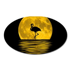 Moon Reflection Flamenco Animal Oval Magnet by HermanTelo