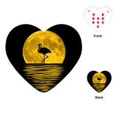 Moon Reflection Flamenco Animal Playing Cards (heart) by HermanTelo