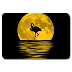 Moon Reflection Flamenco Animal Large Doormat  by HermanTelo