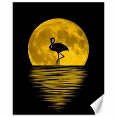 Moon Reflection Flamenco Animal Canvas 11  X 14  by HermanTelo