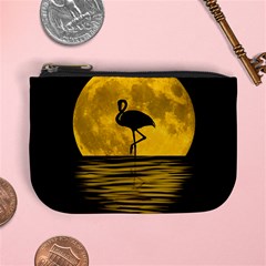 Moon Reflection Flamenco Animal Mini Coin Purse