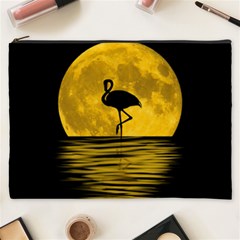 Moon Reflection Flamenco Animal Cosmetic Bag (xxxl) by HermanTelo