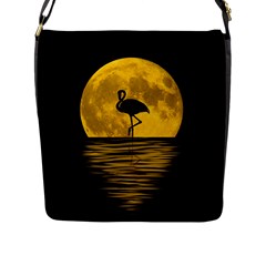 Moon Reflection Flamenco Animal Flap Closure Messenger Bag (l)