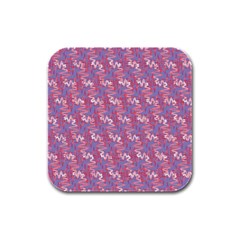 Pattern Abstract Squiggles Gliftex Rubber Square Coaster (4 Pack)  by HermanTelo