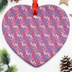 Pattern Abstract Squiggles Gliftex Heart Ornament (two Sides)