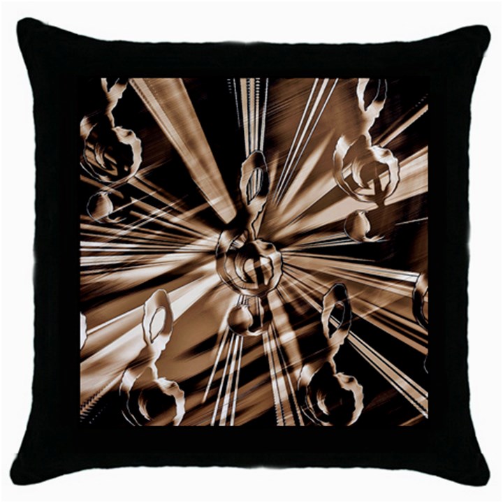 Music Clef Tones Throw Pillow Case (Black)