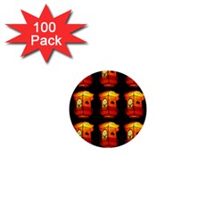 Paper Lantern Chinese Celebration 1  Mini Buttons (100 Pack)  by HermanTelo