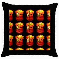 Paper Lantern Chinese Celebration Throw Pillow Case (black)