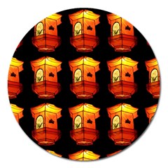 Paper Lantern Chinese Celebration Magnet 5  (round)