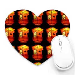 Paper Lantern Chinese Celebration Heart Mousepads