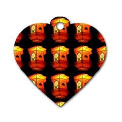 Paper Lantern Chinese Celebration Dog Tag Heart (one Side) by HermanTelo