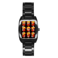 Paper Lantern Chinese Celebration Stainless Steel Barrel Watch