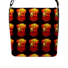 Paper Lantern Chinese Celebration Flap Closure Messenger Bag (l)