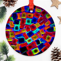 Neon Glow Glowing Light Design Ornament (round) by HermanTelo