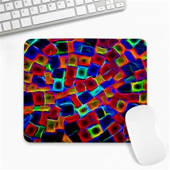 Neon Glow Glowing Light Design Large Mousepads by HermanTelo