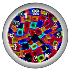 Neon Glow Glowing Light Design Wall Clock (silver) by HermanTelo