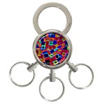 Neon Glow Glowing Light Design 3-Ring Key Chain Front