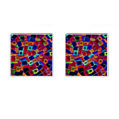 Neon Glow Glowing Light Design Cufflinks (square)