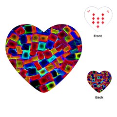 Neon Glow Glowing Light Design Playing Cards (heart)