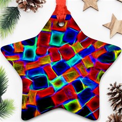 Neon Glow Glowing Light Design Star Ornament (two Sides)