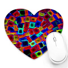 Neon Glow Glowing Light Design Heart Mousepads