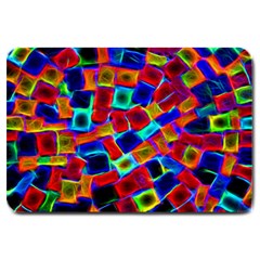 Neon Glow Glowing Light Design Large Doormat  by HermanTelo