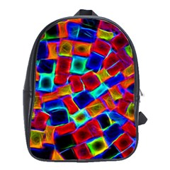 Neon Glow Glowing Light Design School Bag (large)