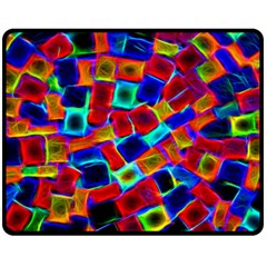 Neon Glow Glowing Light Design Fleece Blanket (medium)  by HermanTelo