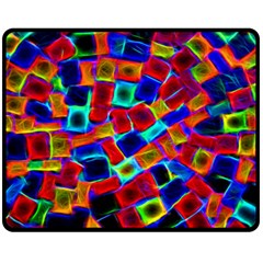 Neon Glow Glowing Light Design Double Sided Fleece Blanket (medium) 