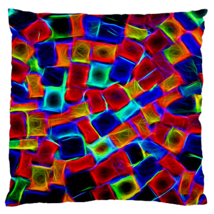 Neon Glow Glowing Light Design Large Flano Cushion Case (One Side)