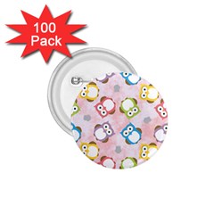 Owl Bird Cute Pattern Background 1.75  Buttons (100 pack) 