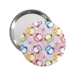 Owl Bird Cute Pattern Background 2.25  Handbag Mirrors