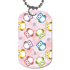 Owl Bird Cute Pattern Background Dog Tag (one Side)