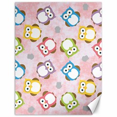 Owl Bird Cute Pattern Background Canvas 12  X 16 