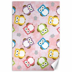 Owl Bird Cute Pattern Background Canvas 12  X 18  by HermanTelo