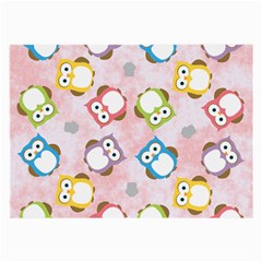 Owl Bird Cute Pattern Background Large Glasses Cloth (2 Sides)