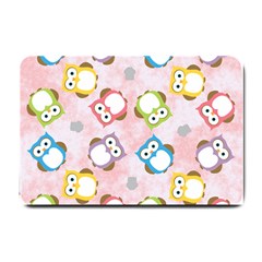 Owl Bird Cute Pattern Background Small Doormat 