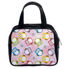 Owl Bird Cute Pattern Background Classic Handbag (two Sides)