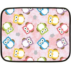 Owl Bird Cute Pattern Background Double Sided Fleece Blanket (mini) 