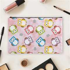 Owl Bird Cute Pattern Background Cosmetic Bag (large)