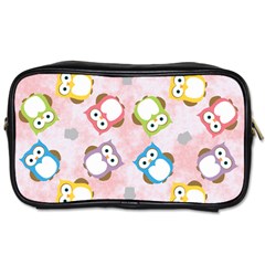 Owl Bird Cute Pattern Background Toiletries Bag (two Sides)