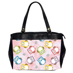 Owl Bird Cute Pattern Background Oversize Office Handbag (2 Sides)